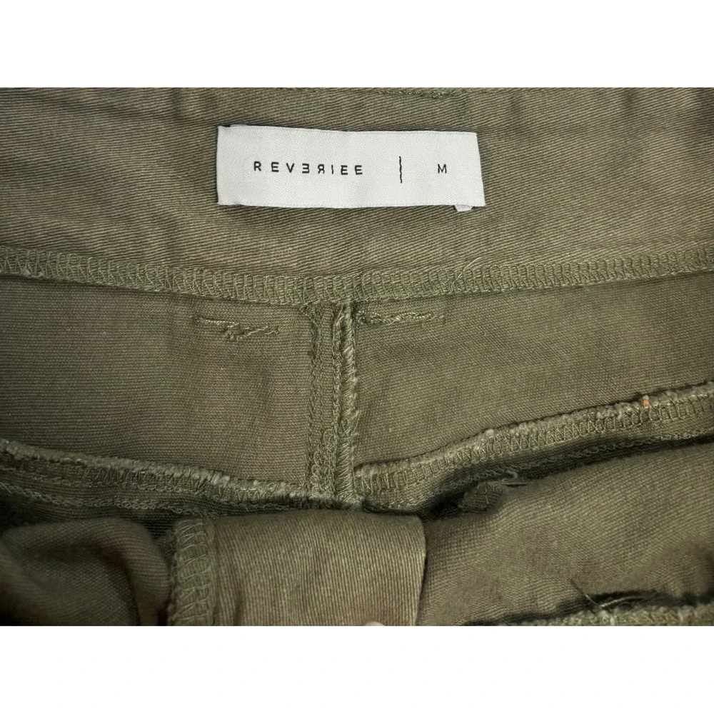 Reveriee Cargo Pants Women Olive Green Excellent Utility Wide Leg Size Medium